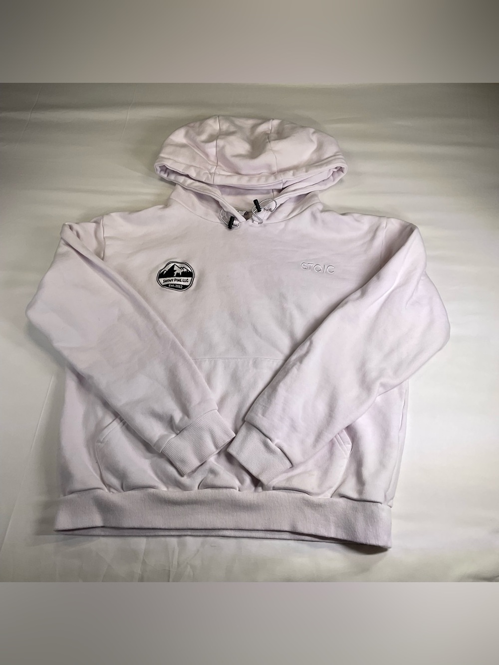 Stoic Light Pink Pullover Men’s Hoodie Outdoor Casual Sweatshirt Small